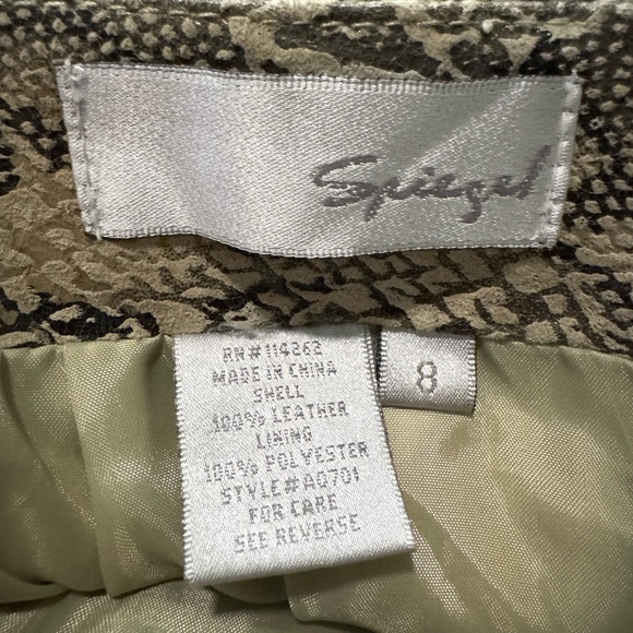 Spiegel leather  Snake Print Pencil Skirt - Black and Gray - Picture 2 of 10